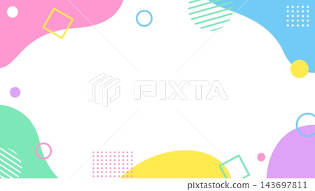 Colorful and pop geometric cute background frames Colorful and pop geometric cute background frames 143697811