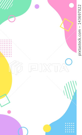 Colorful and pop geometric cute background frames Colorful and pop geometric cute background frames 143697822
