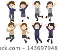 Student uniform set with cheering/victory pose 143697948