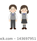 Students in vest-style uniforms 143697951
