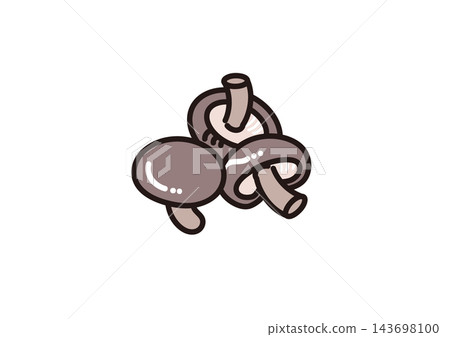 Simple vegetable illustration: Shiitake mushroom Simple vegetable illustration: Shiitake mushroom 143698100
