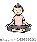 Woman doing yoga breathing_Full color 143699101