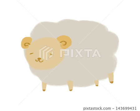 可愛的羊插畫素材 可愛的羊插畫素材 143699431
