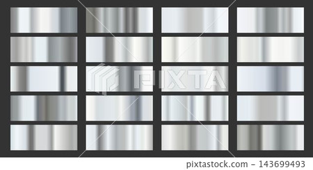 SEt gradient metallic foil, silver gradient, grey combination, SEt gradient metallic foil, silver gradient, grey combination, 143699493
