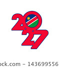 2027 banner with Namibia flag inside. 143699556