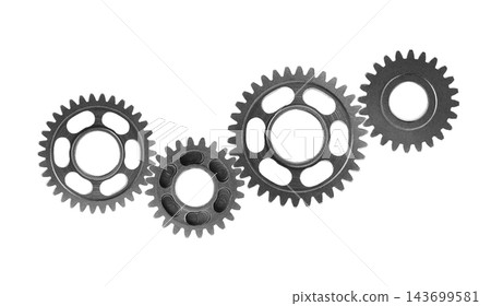 Metal gear isolated on white background for engine car and bike, teamwork business concept. 143699581