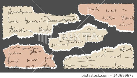 Vector abstract illegible handwritten text. Vintage grunge bad calligraphy script, old book document. illustration of monochrome unreadable handwriting cursive poetry paragraph 143699672
