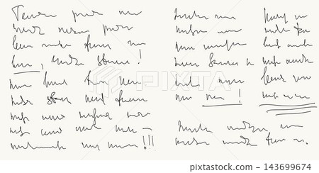 Vector abstract illegible handwritten text. Vintage grunge bad calligraphy script, old book document. illustration of monochrome unreadable handwriting cursive poetry paragraph Vector abstract illegible handwritten text. Vintage grunge bad calligraphy script, old book document. illustration of monochrome unreadable handwriting cursive poetry paragraph 143699674