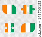 Ivory Coast Flag Rounded Shapes and Puzzle Set. 143700152