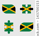 Jamaica Flag Rounded Shapes and Puzzle Set. 143700153