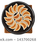 Hand-drawn illustration of pan-fried dumplings 143700268