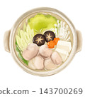 Hand-drawn illustration of chicken hot pot 143700269