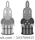 Kadomatsu (New Year's pine decoration) icon illustration set / New Year's illustration materials 143700415