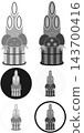 A complete set of Kadomatsu (New Year's pine decoration) icon illustrations in all variations / Standard, round background, and circular frame New Year's materials 143700416