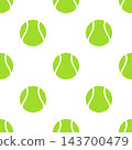 Tennis Ball Pattern, Vector Illustration. Tennis Ball Seamless Pattern with Green Balls. Tennis Ball Pattern on White Background for Sports Fabric, Wallpaper, Textile, Wrapping Paper, Surface Design 143700479