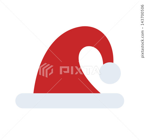 Red Santa Claus Hat Flat Vector Icon Red Santa Claus Hat Flat Vector Icon 143700506
