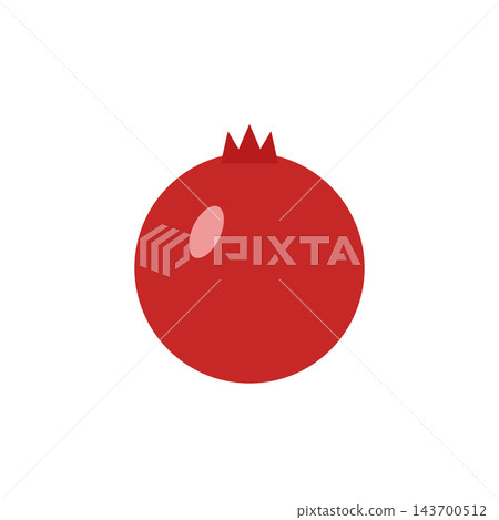 Red Pomegranate Flat Vector Icon Red Pomegranate Flat Vector Icon 143700512