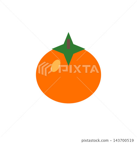 Orange Persimmon Flat Vector Icon Orange Persimmon Flat Vector Icon 143700519