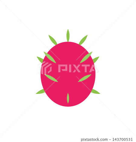 Pink Dragon Fruit Flat Vector Icon Pink Dragon Fruit Flat Vector Icon 143700531