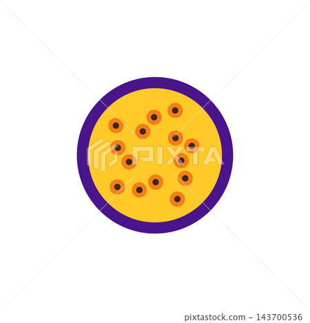 Passion Fruit Half Flat Vector Icon Passion Fruit Half Flat Vector Icon 143700536
