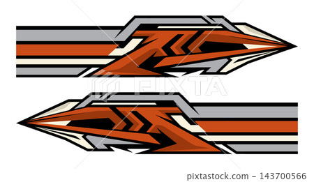 Aggressive abstract racing graphic car side wrap sticker design elements. Aggressive abstract racing graphic car side wrap sticker design elements. 143700566