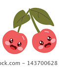 Cute Kawaii Cherry Pair Illustration Cartoon Mascot 143700628