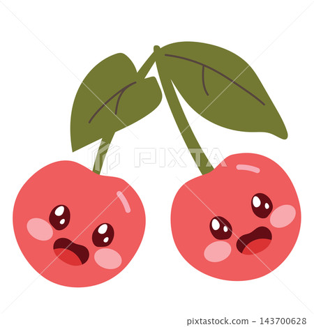 Cute Kawaii Cherry Pair Illustration Cartoon Mascot Cute Kawaii Cherry Pair Illustration Cartoon Mascot 143700628