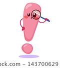 Cute Pink Exclamation using magnifying glass 143700629