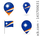 Marshall Islands Flag Map Pin Icons Set Collection. 143700631