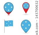 Micronesia Flag Map Pin Icons Set Collection. 143700632
