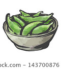 手繪筆觸風格的毛豆插圖 143700876