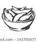 手繪筆觸風格的毛豆插圖 143700877