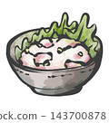 手繪筆觸風格的章魚與芥末插圖 143700878