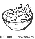 手繪筆觸風格的章魚與芥末插圖 143700879