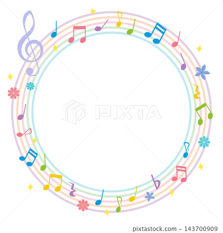 Colorful musical staff frame (circular) Colorful musical staff frame (circular) 143700909