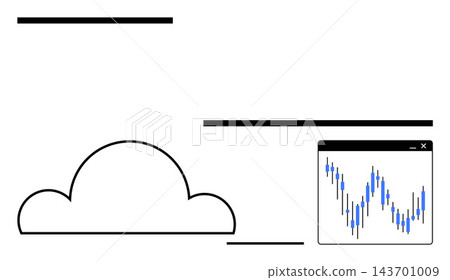 Cloud technology, financial analytics, data visualization, remote computing, stock trading, AI integration. Minimalist design a cloud and candlestick chart. Cloud technology and financial analytics Cloud technology, financial analytics, data visualization, remote computing, stock trading, AI integration. Minimalist design a cloud and candlestick chart. Cloud technology and financial analytics 143701009