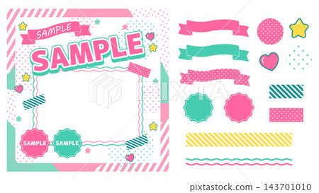 Retro-pop accents in pink and mint. Retro-pop accents in pink and mint. 143701010