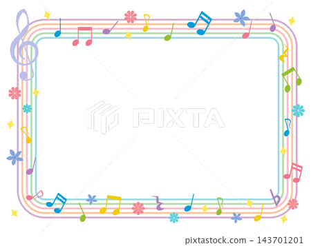 Colorful musical staff frame (rectangular) Colorful musical staff frame (rectangular) 143701201