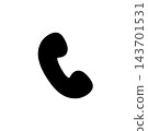 Icon material of a telephone receiver silhouette 143701531