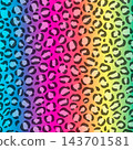 A stylish leopard print/animal print painted with a brush in rainbow colors. 143701581