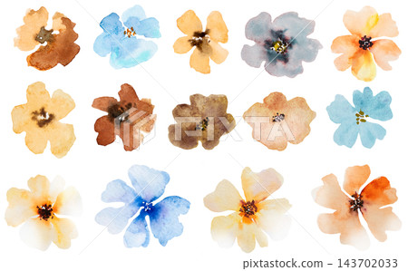 Watercolor flowers clipart, isolated illustration. Floral pastel elements for romantic wedding invitations Watercolor flowers clipart, isolated illustration. Floral pastel elements for romantic wedding invitations 143702033