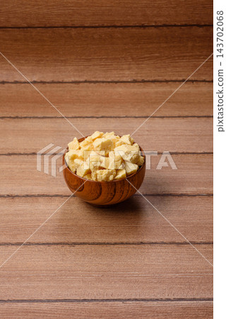 White cocoa butter chunks, used as an ingredient for making chocolate and sweets White cocoa butter chunks, used as an ingredient for making chocolate and sweets 143702068