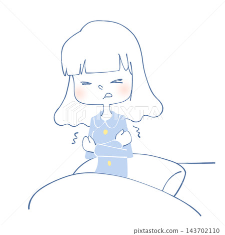 圖:一位女子在寒冷中瑟瑟發抖 圖:一位女子在寒冷中瑟瑟發抖 143702110