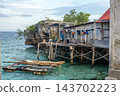 Fishermen houses and boats in Bajo village of Pulau Papan Sulawesi Indonesia 143702223