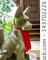 Inari fox statue at Nishikiyama Shrine in Takayama, Japan 143702226