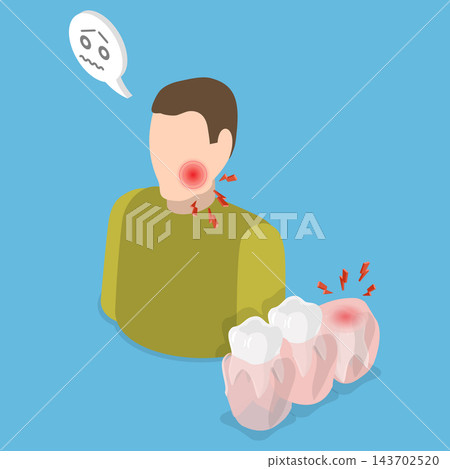 3D Isometric Flat Vector Illustration of Wisdom Tooth Problem, Experiencing Pain In Gums 3D Isometric Flat Vector Illustration of Wisdom Tooth Problem, Experiencing Pain In Gums 143702520