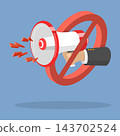 3D Isometric Flat Vector Illustration of Noise Prohibition, Sign Forbidding The Use Of Megaphones Or Speakers. 143702524