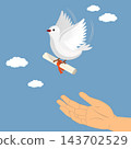 3D Isometric Flat Vector Illustration of Pigeon Carrier, A Bird Delivering Messages 143702529