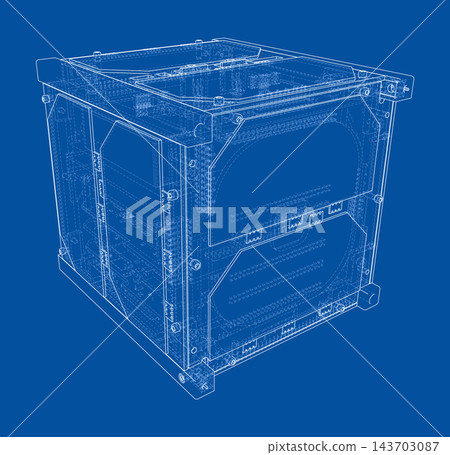 wireframe industrial container design. Vector 143703087