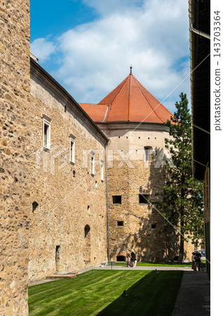 Fagaras Fortress Inner Courtyard Tower Architecture Transylvania Romania 143703364